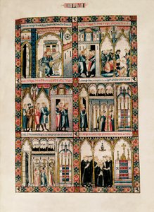 المنمنمات المكرسة للقديسة مريم ومعجزاتها ، من Las Cantigas de Santa María (أغاني القديسة مريم) ، Fol. 156 بواسطة المدرسة الكاتالونية