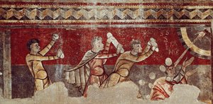 The Stoning of Saint Stephen, c.1100 (fresco transferred to canvas) بواسطة المدرسة الكاتالونية