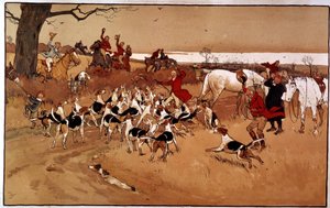 ركض مشهد الصيد. اطلاق الرصاص. نقش لسيسيل الدين (1870 -؟) ، إنجلترا. كول. جزء بواسطة سيسيل تشارلز وندسور الدين