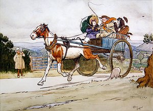 "لقد قمت بقيادة Piebald القديمة" ، رسم توضيحي لـ The Pickwick Papers بواسطة Charles Dickens بواسطة سيسيل تشارلز وندسور الدين