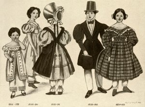 ملابس أطفال 1820-1840 ، 1907 ، 1937.