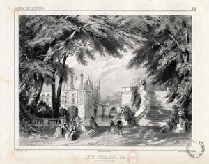 القلعة والحدائق في Château de Chenonceaux ، 1836. بواسطة سيليستين ديشايس