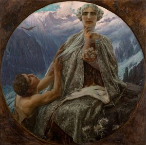 قمة الجبل. ملكة الجليد - قمة الجبل. ملكة الجليد بواسطة Saccaggi ، سيزار (1868-1934). زيت على قماش ، مقاس: 140 د