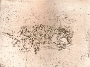 نسخة من جزء من الرسوم المتحركة لمعركة Anghiari ، c1505-c1523 1883 بواسطة سيزار دا سيستو