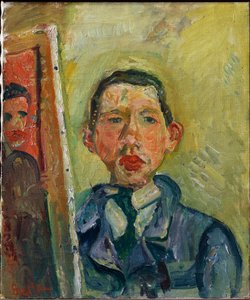 بورتريه ذاتي - سوتين ، كايم (1893-1943) - ج. 1918 - زيت على قماش - 54.6x45.7 - متحف الفنون بجامعة برينستون بواسطة حاييم سوتين