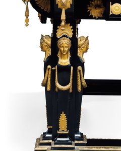 طاولة Napoleon III ، من تصميم Jean Brandely ، مطعمة من E. Varlot ، باريس ، حوالي 1850-1875 (Ormolu ، نحاسي مذهب ، خشب الأبنوس والجميز) بواسطة تشارلز غيوم ديل