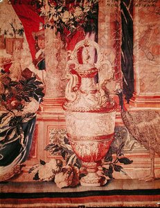 شهر يناير ، من سلسلة المنسوجات "Les Maisons Royales" ، التي تم إنتاجها في ورشة Gobelins لـ Louis XIV (نسيج) (تفاصيل 391182) بواسطة تشارلز (بعد) لو برون