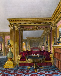غرفة الرسم الذهبية ، نقش ويليام جيمس بينيت (1787-1844) ، بناءً على تصميم تشارلز وايلد (1781-1835) ، من تاريخ المساكن الملكية بواسطة تشارلز (بعد) وايلد