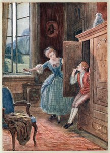 مشهد من أوبرا موتسارت زواج فيجارو. (Le Nozze di Figaro) ، أوبرا كوميدية (أوبرا بافا) مع ليبريتو لورنزو دا بونتي (1749-1838) بعد بومارشيه ، تم عرضها لأول مرة في 1 مايو 1786 في مسرح بورغ ، فيينا.