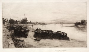 قوارب الطين على نهر التايمز ، 1883. بواسطة تشارلز آدامز بلات