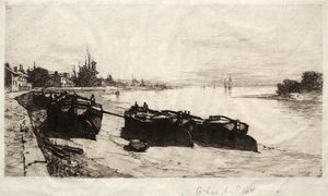 قوارب الطين على نهر التايمز ، 1883. بواسطة تشارلز آدامز بلات