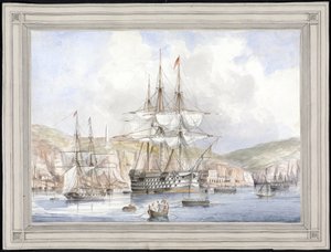Vue de Malte (منظر في مالطا) - رسم تشارلز أندرو دايس (1816-1853) ، ألوان مائية على ورق (25.1 × 34.9 سم) ، حوالي 1849 - جامعة ييل (الولايات المتحدة الأمريكية) بواسطة تشارلز أندرو دايس