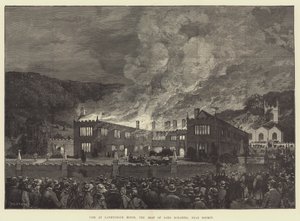 حريق في Lanhydrock House ، مقر اللورد Robartes ، بالقرب من Bodmin بواسطة تشارلز أوغست لويي