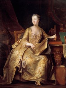 صورة لجين أنطوانيت بواسون ، مدام دي بومبادور (المعروفة باسم ماركيز بومبادور) (1722-1764) تحمل نوتة موسيقية ، لوحة تشارلز أوغست ستوبين (1788-1856) (آيل) القرن التاسع عشر. 1،65x1،32 م بواسطة تشارلز أوغست ستوبين