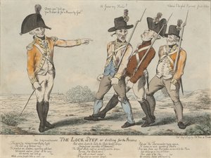 خطوة القفل ، أو الحفر للمراجعة ، 1797 (النقش الملون) بواسطة تشارلز أيلمر
