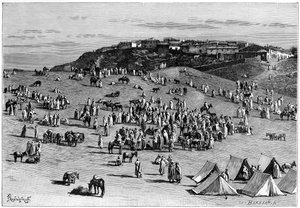 قرية وسوق بوجاري ، c1890 بواسطة تشارلز باربانت