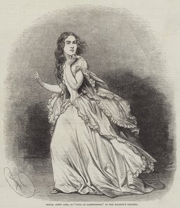 Mademoiselle Jenny Lind ، مثل Lucia di Lammermoor ، في مسرح صاحبة الجلالة بواسطة تشارلز بوجنيت