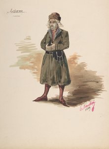 تصميم أزياء لآدم ، 1889. بواسطة تشارلز بيانتشيني