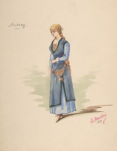 تصميم أزياء لأندريه [أ] ، ورقة وصفية للملحقات [ب] ، 1889. بواسطة تشارلز بيانتشيني