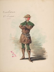 تصميم أزياء لأحجار Touchstone [أ] ، ورقة وصفية للأزياء والإكسسوارات ... ، 1889. بواسطة تشارلز بيانتشيني