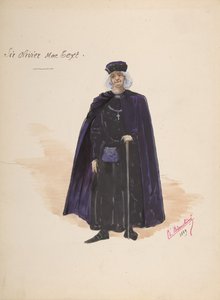 زي السير أوليفر ماكتيكست [أ] ، ورقة وصفية من الملحقات [ب] ، 1889. بواسطة تشارلز بيانتشيني