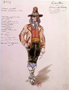 زي مدرب أوبرا "Paillasse" (pagliacci ، مهرجون) بواسطة Ruggero Leoncavallo (1857-1919) من عام 1892. لوحة مائية من تأليف Charles Bianchini (1860-1905) بواسطة تشارلز بيانتشيني