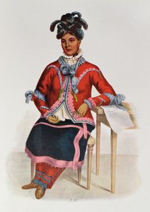 Tshusik ، امرأة Chippeway ، 1827 ، رسم توضيحي من "القبائل الهندية لأمريكا الشمالية ، المجلد الأول" ، بقلم توماس ل. مكيني وجيمس هول ، الحانة. جون جرانت