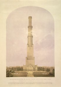 تصميم لتحويل قصر كريستال إلى ارتفاع 1000 قدم ، حانة. بواسطة Ackermann und Co. ، 1852