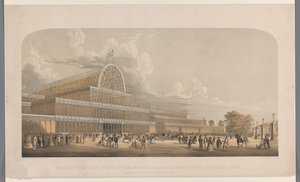Gezicht op het Crystal Palace Transept (منظر خارجي) للقصر الصناعي ، من بوابة أمير ويل (العنوان على الكائن)