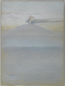 منظر لفيزوف: التأثير 11.25 صباحًا ، 21 ديسمبر 1913 (لون باستيل على ورق منسوج رمادي-أزرق)