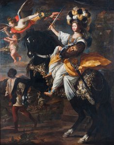 كريستين ماري من فرنسا 1606-1663 ، دوقة سافوي ، مثل مينيرفا ، حوالي 1663. بواسطة تشارلز كلود دوفين