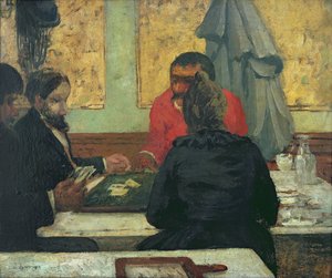 لاعبي البطاقات ، 1883 (زيت على البطاقة) بواسطة تشارلز كوتيت
