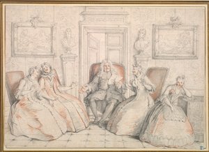 قراءة Trissotin إلى Philaminte و Bélise و Armande ... ، ربما ج. 1725-1726. بواسطة تشارلز كويبيل