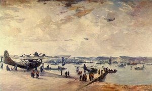 محطة خدمة - طائرات بحرية ، الحرب العالمية الثانية ، 1944. بواسطة تشارلز كوندال