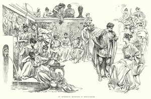حفل استقبال بعد الظهر في Herculaneum (litho) بواسطة تشارلز دانا جيبسون