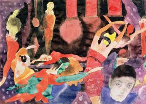 رسم توضيحي لـ Poes Masque of Red Death (مرحاض على ورق) بواسطة تشارلز ديموت