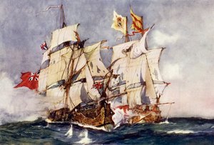 أنسوري سنتوريون يأخذ الإسباني جاليون نويسترا سينورا دي كابادونجا ، 1743