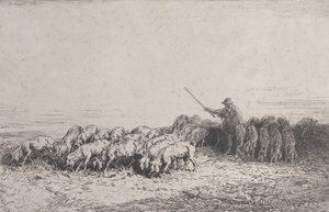 قطيع من الخنازير 1850. بواسطة تشارلز إميل جاك