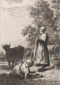 صغار اللبن 1864. بواسطة تشارلز إميل جاك