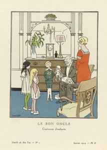 العم الصالح. أزياء الأطفال من La Gazette du Bon Ton، pub. 1914 (طباعة استنسل) بواسطة دعا تشارلز إميل كارليج إيجلي