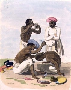 الحلاقون ، اللوحة 17 من "رسومات شرقية" ، حانة. 1806 (أكواتينت)
