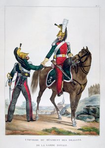 زي فوج من فرسان الحرس الملكي ، فرنسا ، 1823. بواسطة تشارلز إتيان بيير موت