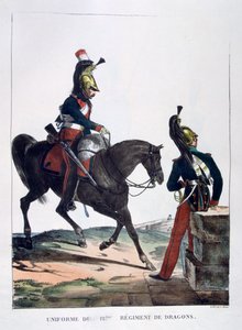 زي الفوج الثاني عشر من الفرسان ، فرنسا ، 1823. بواسطة تشارلز إتيان بيير موت