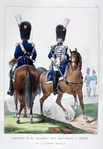 زي الفوج الثاني لجواد الخيول ، فرنسا ، 1823. بواسطة تشارلز إتيان بيير موت