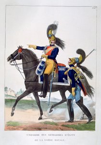 زي رجال الدرك النخبة للحرس الملكي ، فرنسا ، 1823. بواسطة تشارلز إتيان بيير موت