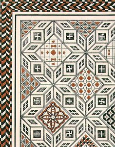 تصميم رصيف من الفسيفساء اكتشف في حانة نيم ، ربما القرن الثاني أو الثالث. بواسطة Day & Son (litho) بواسطة تشارلز فيليكس ماري (بعد) تيكسير