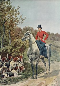 فارس مع كلاب الصيد ، من "باريس نويل 1892-93" ، منقوش بواسطة روجرون-فيجنيرو ، 1892 بواسطة تشارلز فرناند دي كوندامى