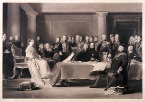 الملكة فيكتوريا تترأس المجلس عند توليها العرش ، 1846 بواسطة تشارلز فوكس