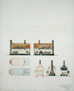 المنزل المقترح لـ AA Voysey Esq. في سليندون بالقرب من تقاطع بارنهام ، ساسكس بواسطة تشارلز فرانسيس أنيسلي فويسي