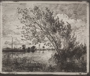 مجموعة ألدرز ، انطباع أصلي 1862 ، طبع في عام 1921. بواسطة تشارلز فرانسوا داوبيني